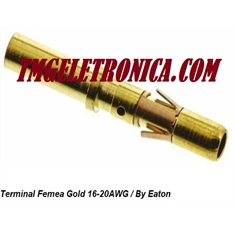 TERMINAL DOURADO, GOLD - PARA CONECTOR CIRCULAR By Eaton - Macho ou Femea, Pin  Connectors Contact, Male or Female - GOLD 16-20 AWG - TERM MACHO/ GOLD, DOURADO - P/ CONEC CIRCULAR P/ EATON
